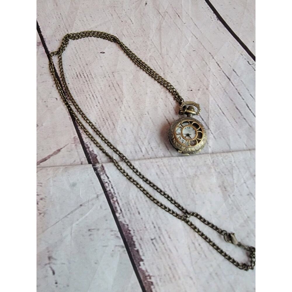 Alice in Wonderland pocket watch necklace pendant charm locket Steampunk